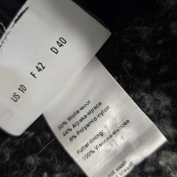 Akris Punto wool alpaca nylon blend shawl fuzzy size 10 medium plaid - Picture 5 of 7